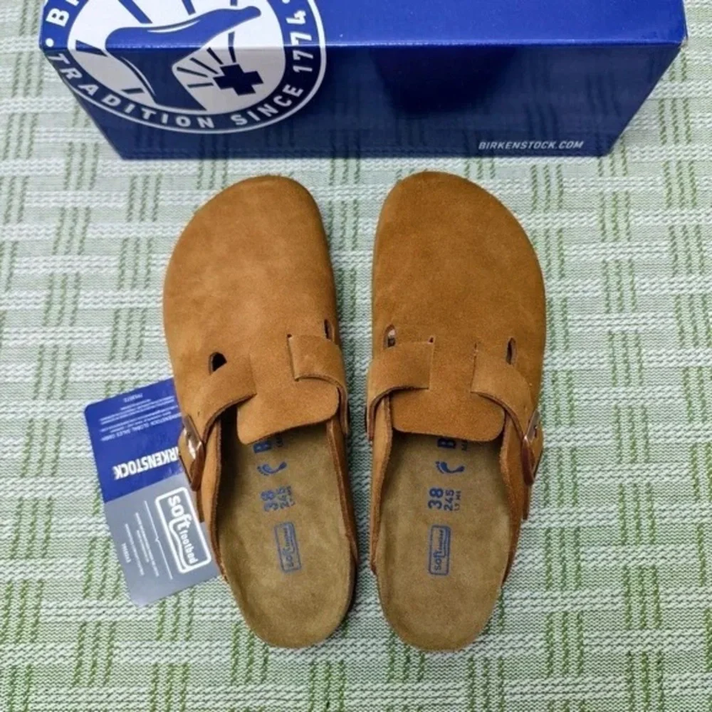 🎁Women's Birkenstock Boston Clogs - Mink Suede, Narrow Fit